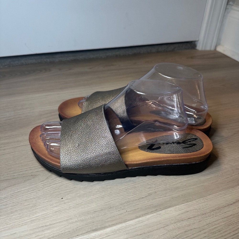 Seven7 Pearl Slide Metallic Bronze Platform Sandals Womens 10 Lug Sole 1053 - Picture 5 of 7